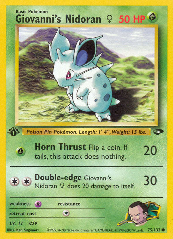 Gym Challenge Giovanni's Nidoran ♀ #75/132 first edition
